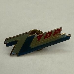 ZZ Top Souvenir Lapel Pin American Rock Band RARE Red Lettering Vintage